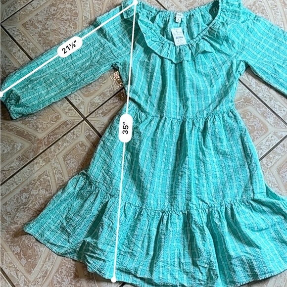 NWT J. Crew Blue and White Plaid Long Sleeve Dress - Picture 10 of 13